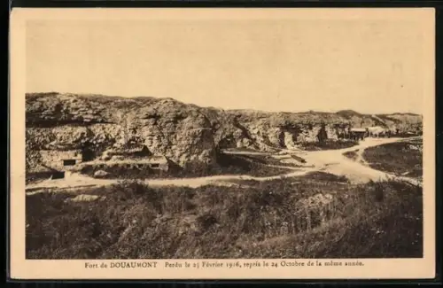 AK Douaumont, Fort, Perdu le 25 Février 1916, repris le 24 Octobre de la même année