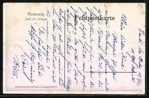 AK Montmédy, Stadt mit Zeltlager