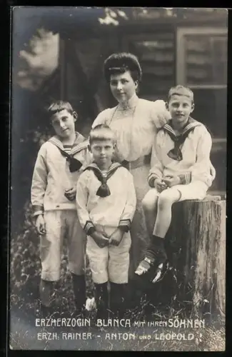 AK Erzherzogin Blanka mit ihren Söhnen