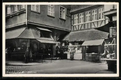 AK Alt-Frankfurt, Schirne mit Wurstständen