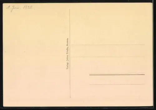 AK Bremen, Marktplatz mit Strassenbahnen