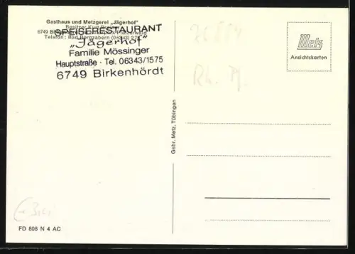 AK Birkenhördt, Panoramaansicht, Gasthof Jägerhof, Teilansicht