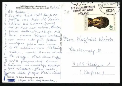 AK Königstein im Taunus, Ortsansicht aus der Vogelschau