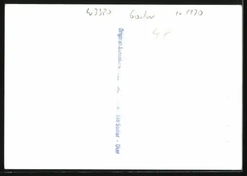 Foto-AK Goslar, Panorama mit Eisenbahnschienen und Fabriken