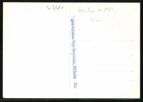 Foto-AK Goslar, Eisenbahnschienen mit Fabriken im Hintergrund