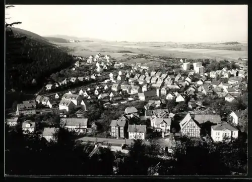 Foto-AK Goslar, Blick über die Dächer des Ortes mit Umgebung