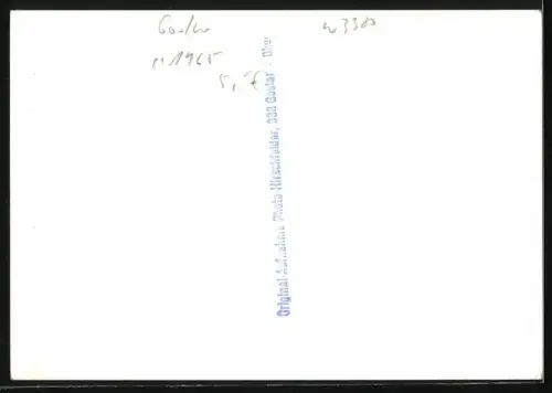 Foto-AK Goslar, Blick über die Dächer des Ortes mit Umgebung