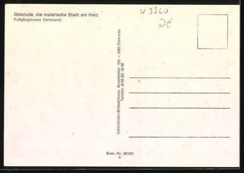 AK Osterode /Harz, Fussgängerzone Kornmarkt mit Eggers Fleischspezialitäten