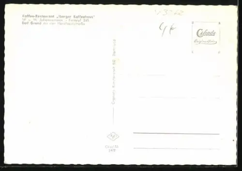 AK Bad Grund im Oberharz, Kaffee-Restaurant Iberger Kaffeehaus, Bes. W. und M. Johannsmann