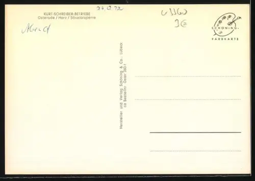 AK Osterode /Harz, Restaurant Dammkrone mit Passanten und Flusspartie im Hintergrund