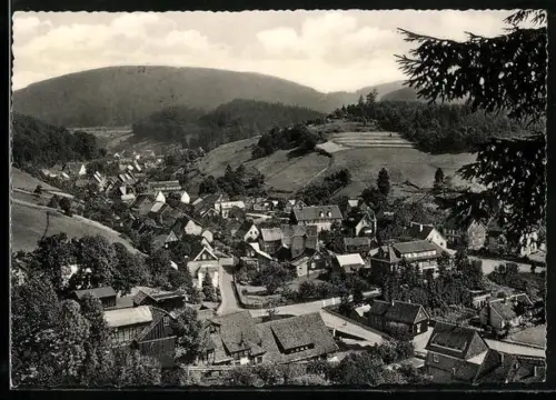 AK Bad Grund /Oberharz, Blick vom Knollen über den Ort