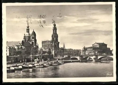 AK Dresden, Reichsstatthalterei, katholische Hofkirche und Opernhaus