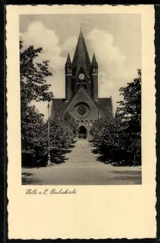 AK Halle a. S., Blick zur Pauluskirche