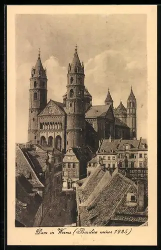 AK Worms, Blick zum Dom zu St. Peter