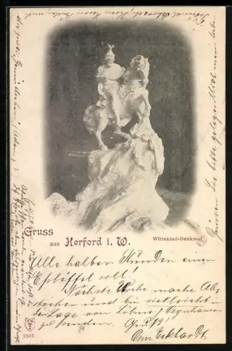 AK Herford i. W., Das Wittekind-Denkmal