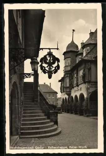 AK Goslar, Rathaustreppe, Kaiser-Worth