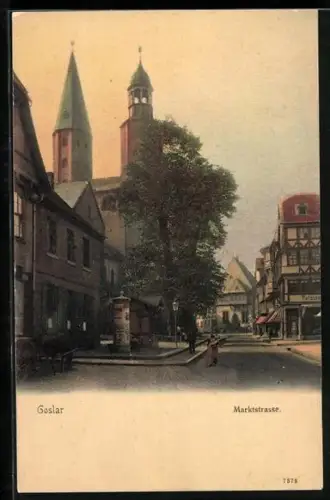 AK Goslar, Blick in die Marktstrasse