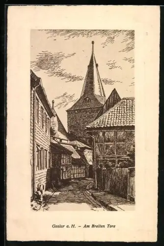 Künstler-AK Goslar a. H., Am Breiten Tore