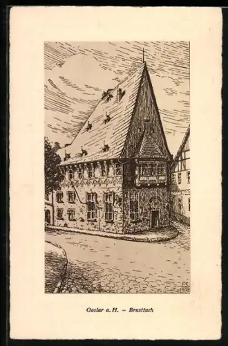 Künstler-AK Goslar a. H., Partie am Brusttuch