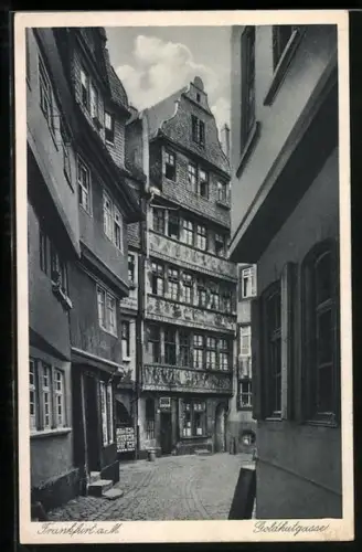 AK Alt-Frankfurt, Blick in die Goldhutgasse