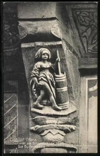 AK Goslar i. Harz, Holzschnitzerei am Brustruch von 1526