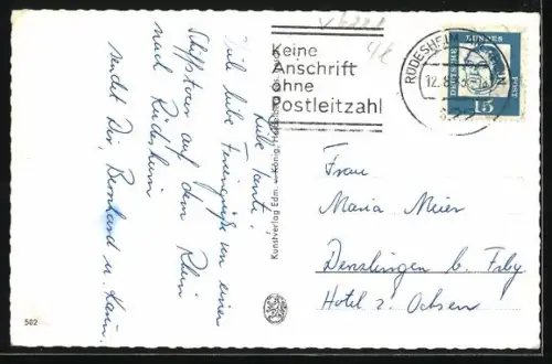 AK Rüdesheim am Rhein, Gasthof Drosselhof, Rheinstrasse, Nationaldenkmal