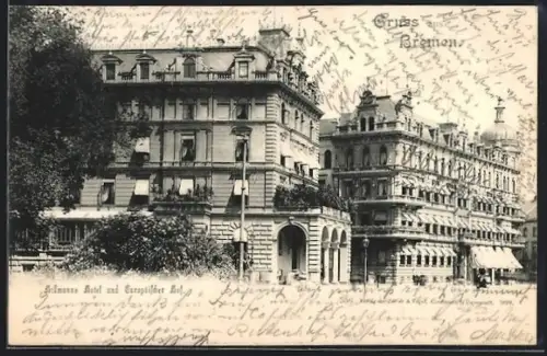 AK Bremen, Hilmanns Hotel und Europäischer Hof