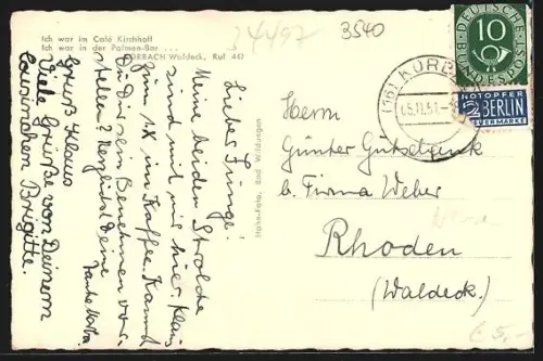 AK Korbach, Café Kirchhoff und Palmen-Bar