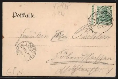 AK Camp a. Rhein, Uferpartie mit Kirche und Dampfschiff