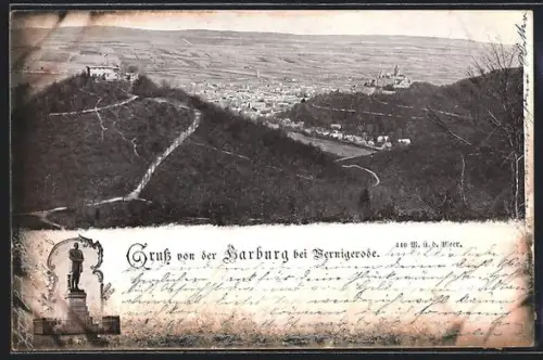 AK Harburg bei Wernigerode, Blick auf den Ort