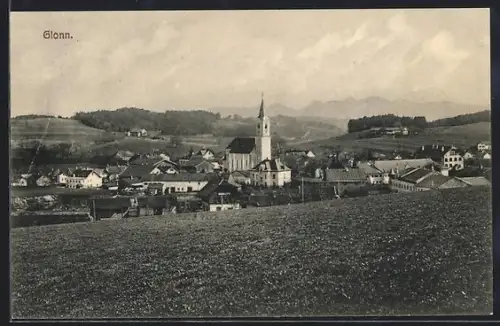 AK Glonn, Ortsansicht mit Kirche