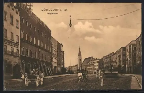 AK Mühldorf a. Inn, Blick in die Hauptstrasse