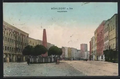 AK Mühldorf / Inn, Partie in der Hauptstrasse