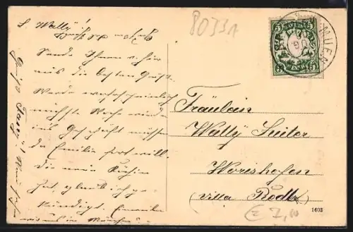 AK München, Lenbachplatz mit Synagoge