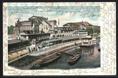 AK Dresden, Helbig`s Etablissement beim Italienischen Dörfchen