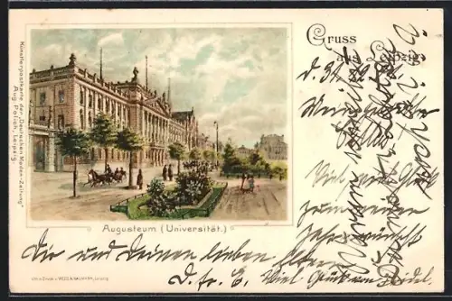 Lithographie Leipzig, Augusteum der Universität