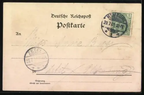 Lithographie Oldenburg / Gr., Elisabeth Anna Palais, Lamberti-Kirche, Grossherzogliches Schloss