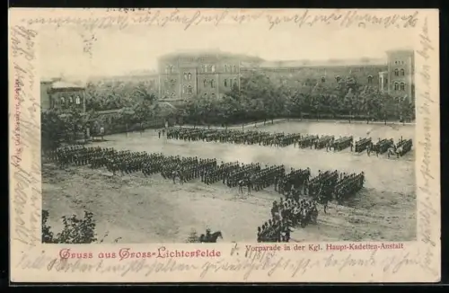 AK Berlin-Gross-Lichterfelde, Vorparade in der Kgl. Haupt-Kadetten-Anstalt