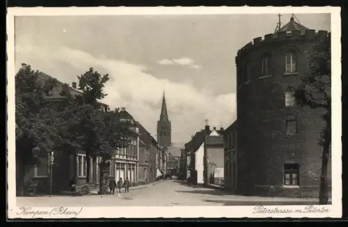 AK Kempen /Rhein, Peterstrasse mit Petertor