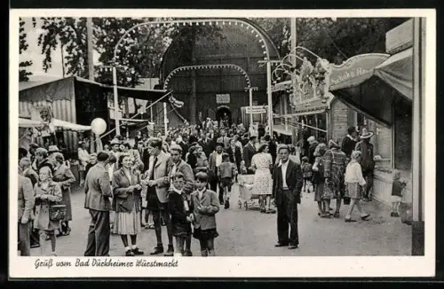 AK Bad Dürkheim, Wurstmarkt mit Besuchern, Volksfest