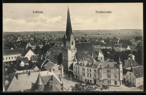 AK Lützen, Totalansicht mit Kirche