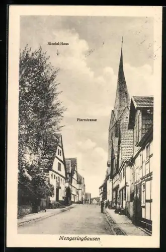 AK Mengeringhausen, Partie der Pfarrstrasse mit Nicolai-Haus