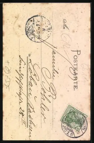 Passepartout-Lithographie St. Johann a. d. Saar, Neues Rathaus, Wappen