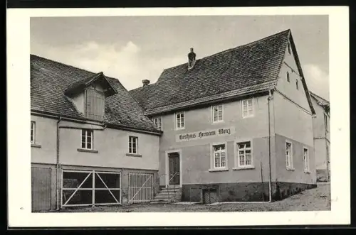 AK Jakobsweiler a. Donnersberg, Gasthaus Hermann Wenz, Aussenansicht