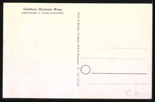 AK Jakobsweiler a. Donnersberg, Gasthaus Hermann Wenz, Aussenansicht