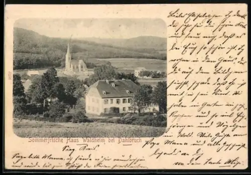 AK Dahlbruch, Teilansicht des Ortes mit Haus Waldheim