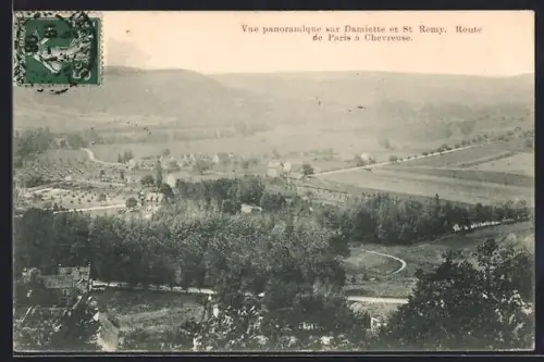 AK St. Remy, Vue panoramique sur Damiette, route de Paris à Chevreuse