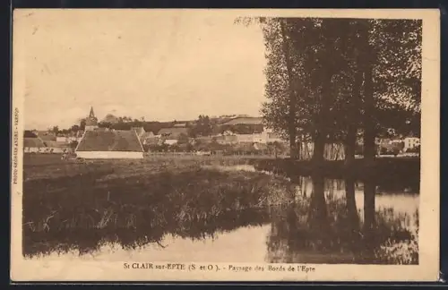 AK St Clair-sur-Epte /S.-et-O., Paysage des Bords de l`Epte
