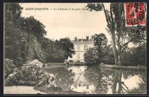 AK Saint-Corentin, Le Chateau et la piéce d'eau