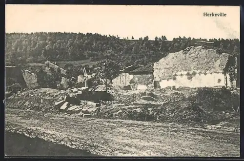 AK Herbeville, zerstörte Häuser